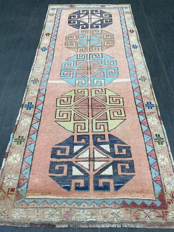 Beige Turkish Runner Rug 2' 11" x 6' 10" Hand-Knotted | No. WR24809