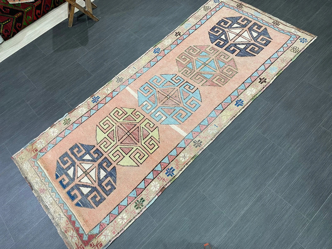 Beige Turkish Runner Rug 2' 11" x 6' 10" Hand-Knotted | No. WR24809
