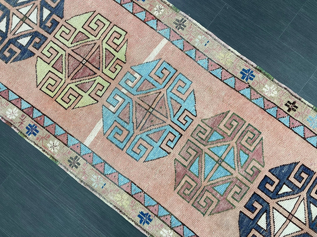 Beige Turkish Runner Rug 2' 11" x 6' 10" Hand-Knotted | No. WR24809