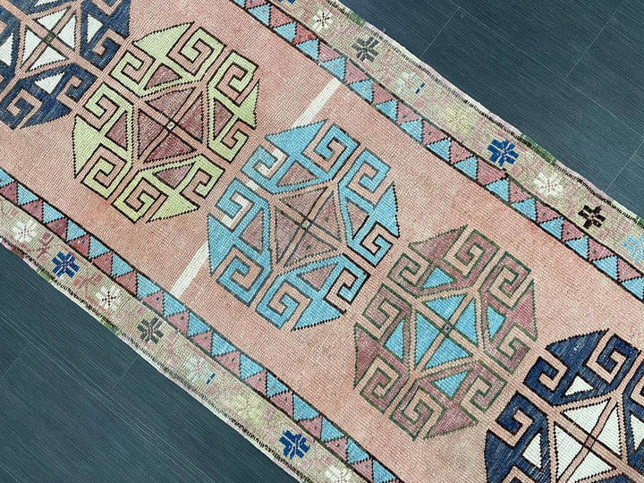 Beige Turkish Runner Rug 2' 11" x 6' 10" Hand-Knotted | No. WR24809