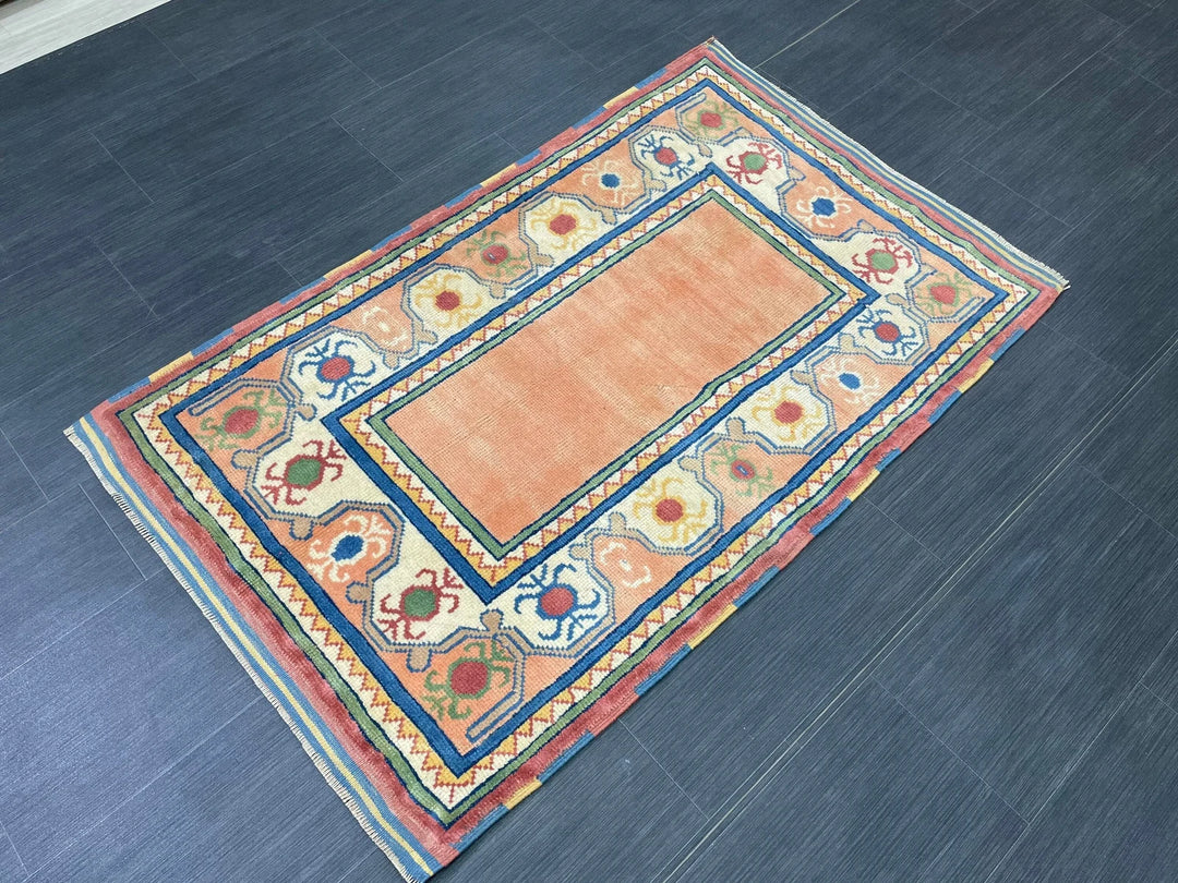 Rust Turkish Runner Rug 2' 11" x 4' 8" Hand-Knotted | No. WR24866