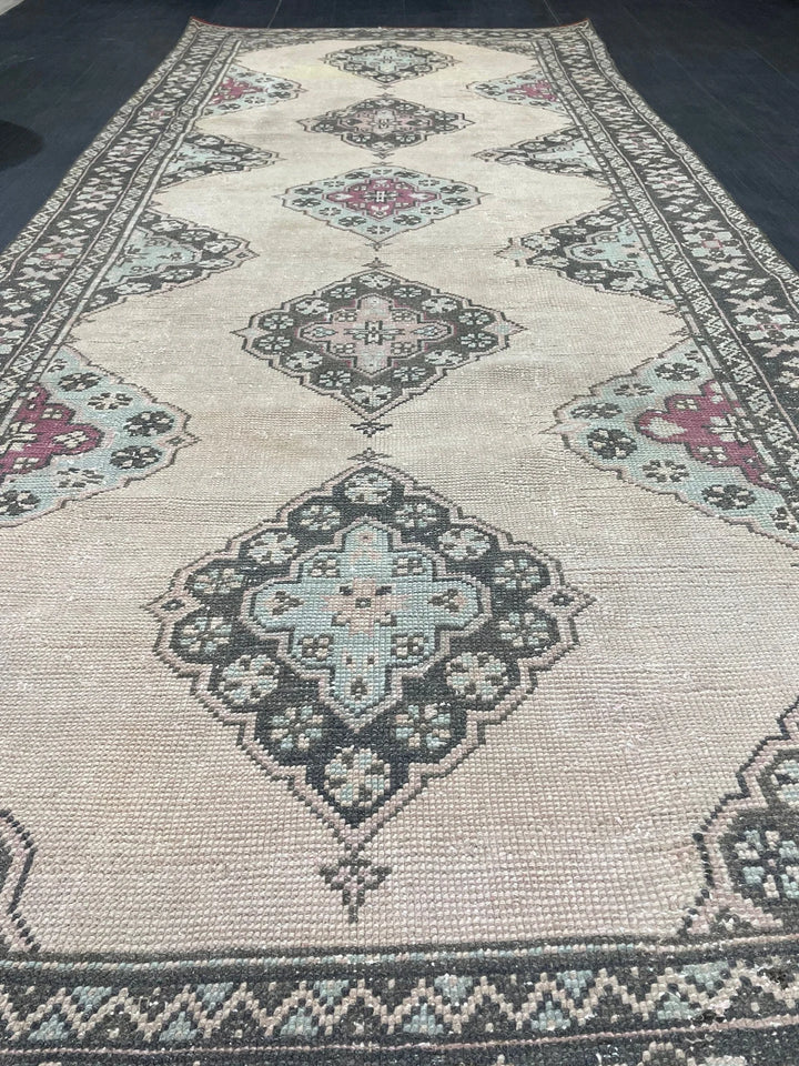 Turkish Runner Rug 4' 3" x 10' 1" Hand-Knotted | No. WR25020