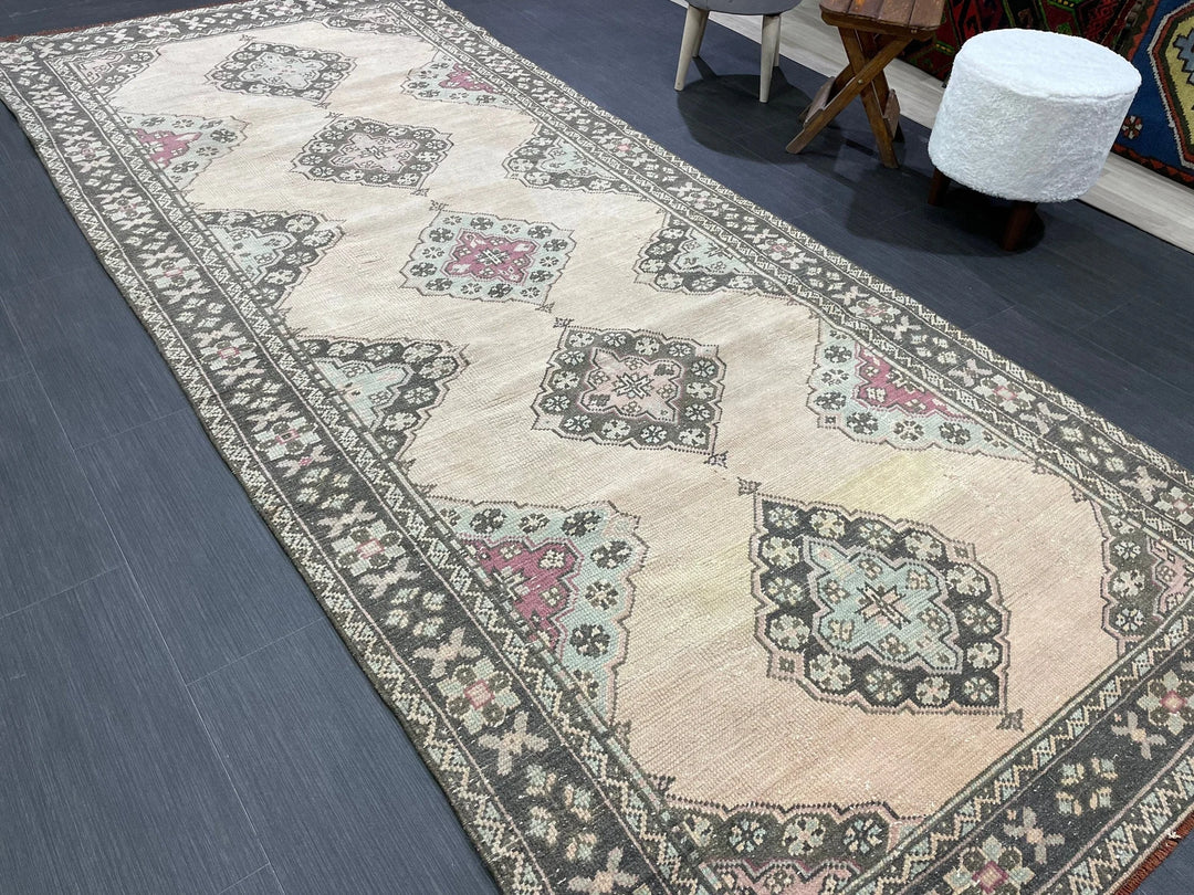 Turkish Runner Rug 4' 3" x 10' 1" Hand-Knotted | No. WR25020