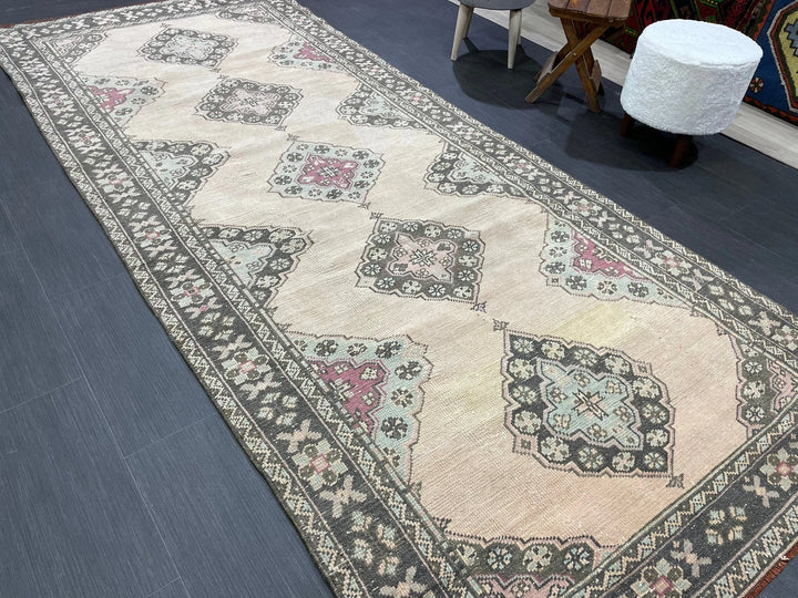 Turkish Runner Rug 4' 3" x 10' 1" Hand-Knotted | No. WR25020