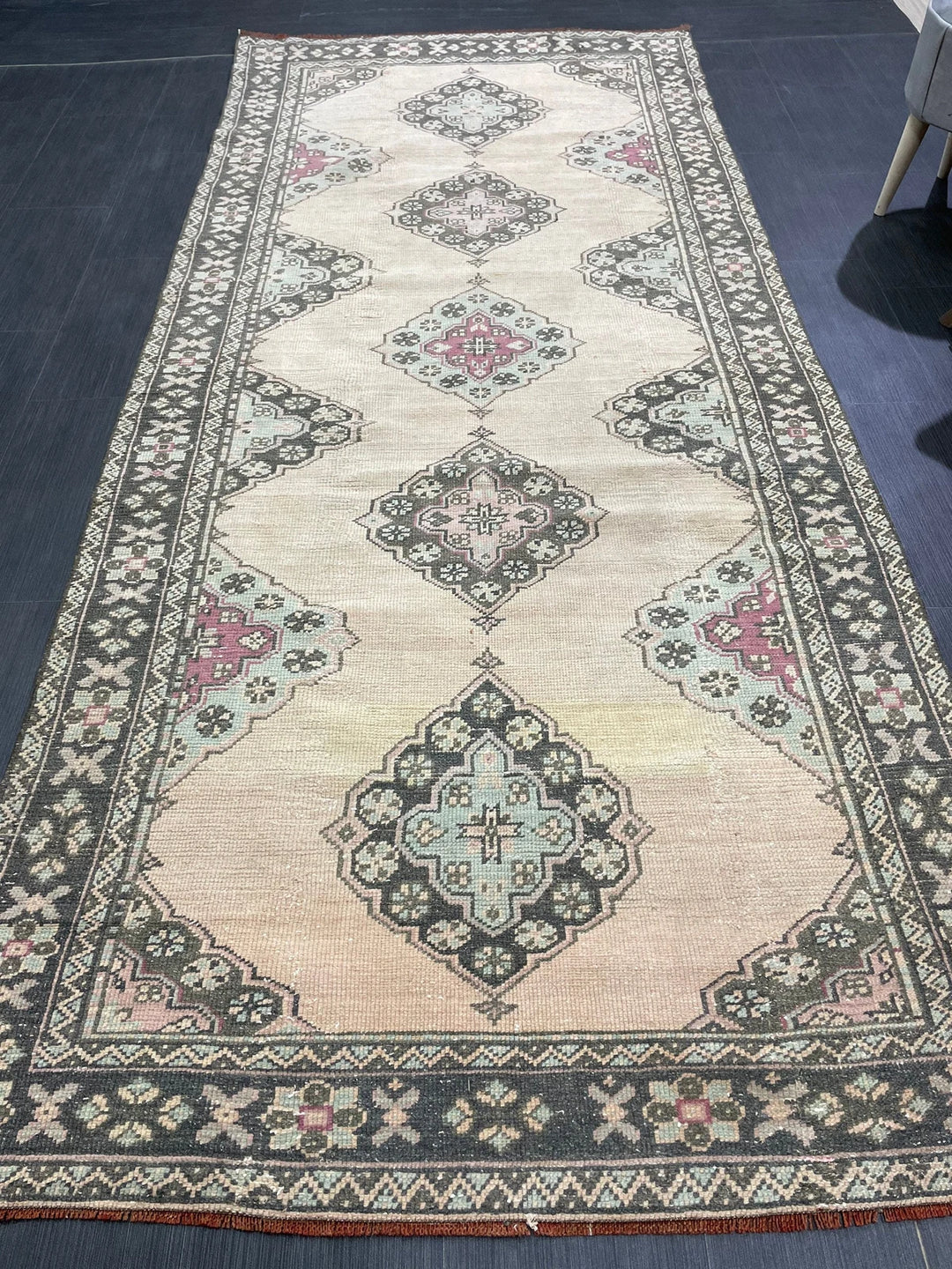 Turkish Runner Rug 4' 3" x 10' 1" Hand-Knotted | No. WR25020