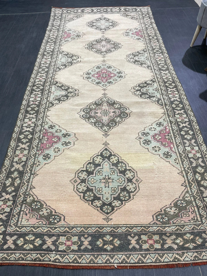 Turkish Runner Rug 4' 3" x 10' 1" Hand-Knotted | No. WR25020