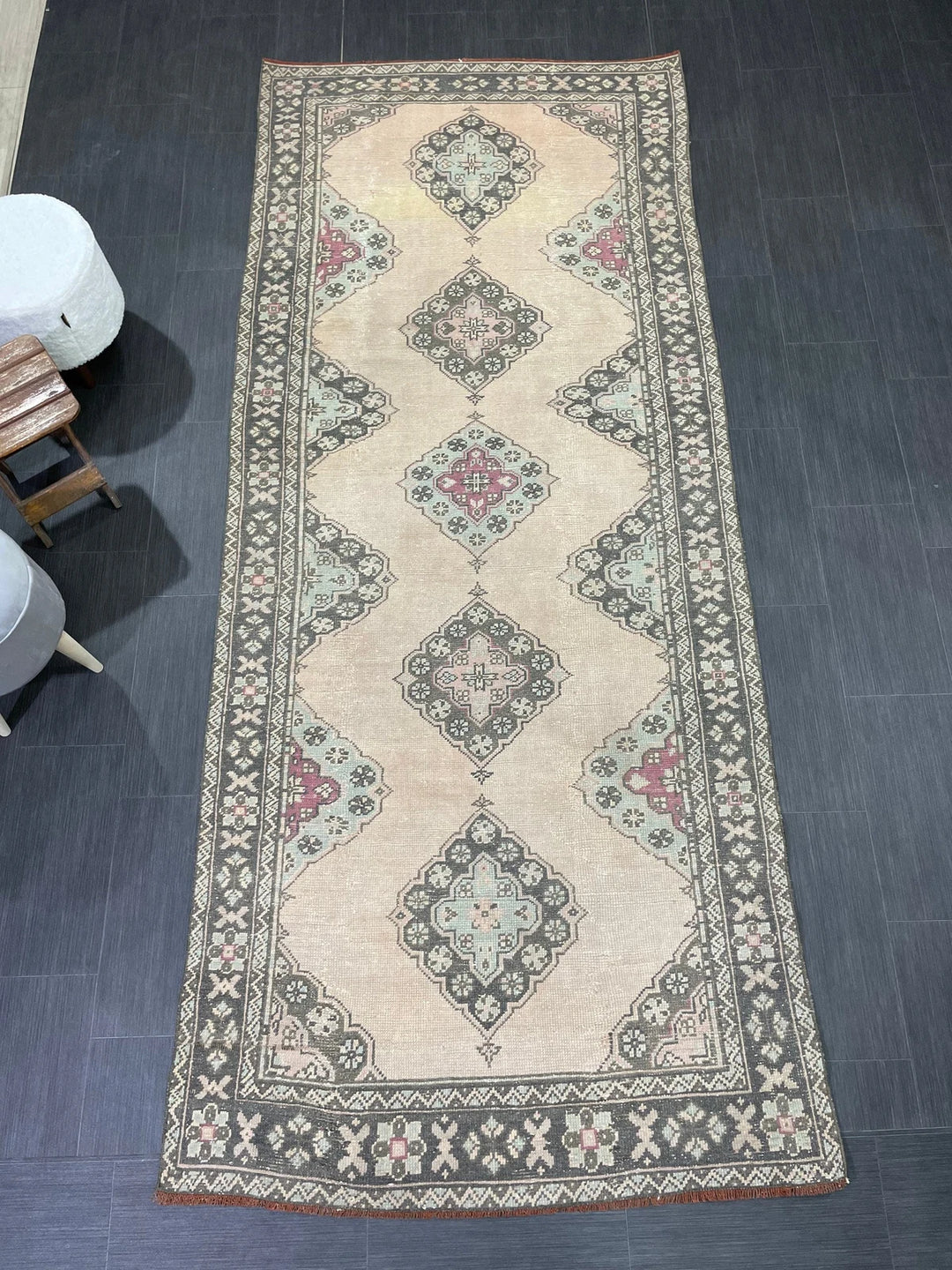 Turkish Runner Rug 4' 3" x 10' 1" Hand-Knotted | No. WR25020