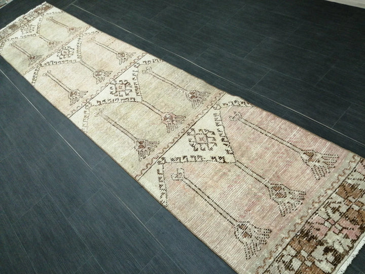 Tan Turkish Runner Rug 2' 6" x 11' 8" Hand-Knotted | No. WR25426