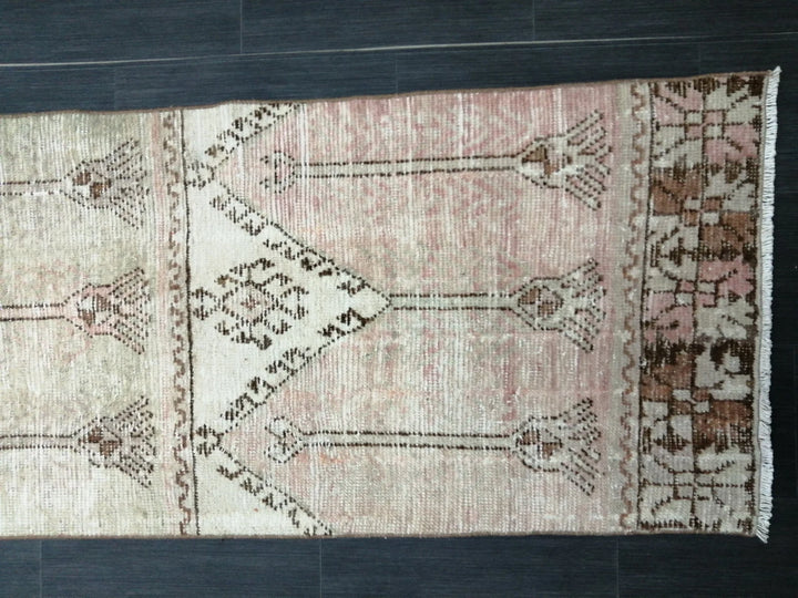 Tan Turkish Runner Rug 2' 6" x 11' 8" Hand-Knotted | No. WR25426