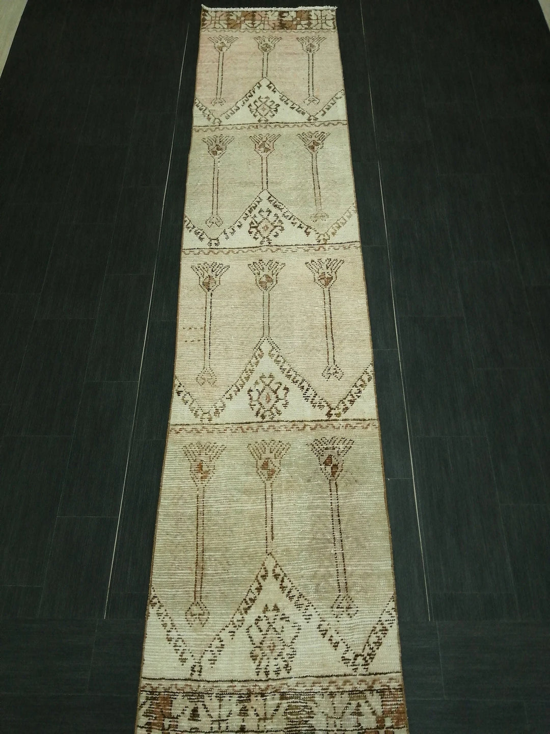 Tan Turkish Runner Rug 2' 6" x 11' 8" Hand-Knotted | No. WR25426