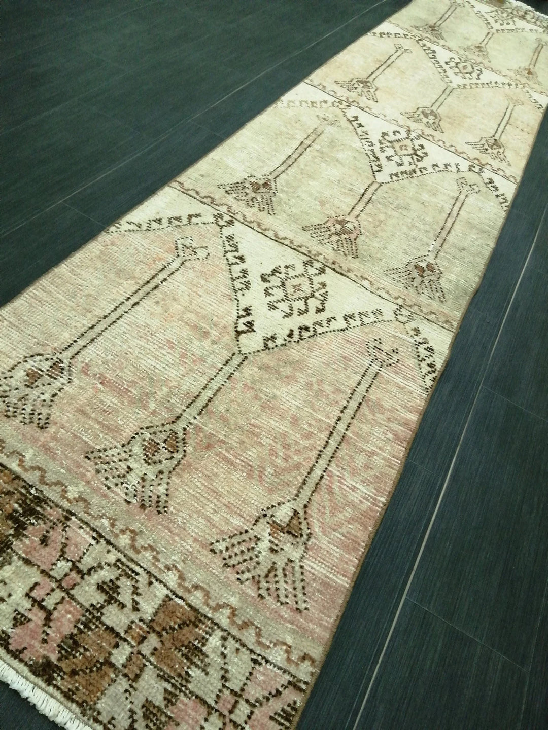 Tan Turkish Runner Rug 2' 6" x 11' 8" Hand-Knotted | No. WR25426