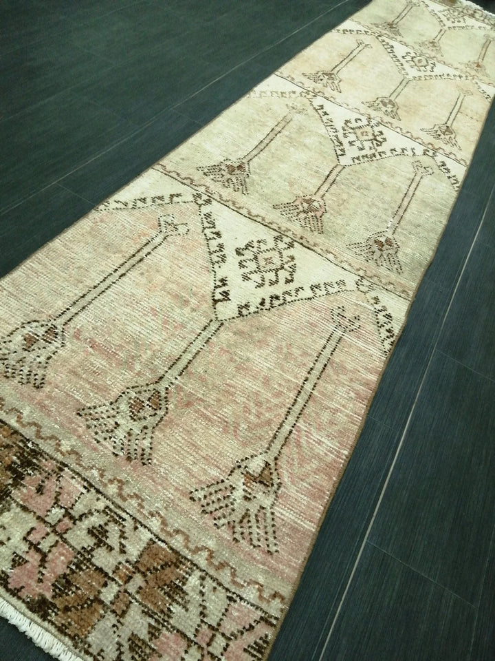 Tan Turkish Runner Rug 2' 6" x 11' 8" Hand-Knotted | No. WR25426