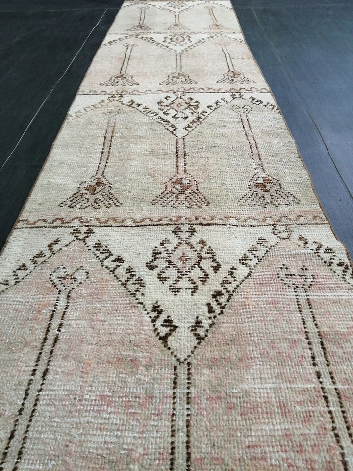 Tan Turkish Runner Rug 2' 6" x 11' 8" Hand-Knotted | No. WR25426