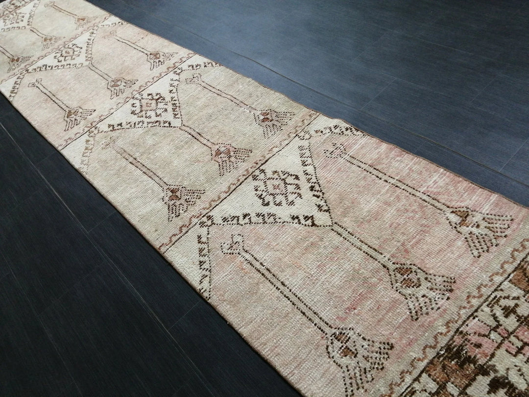 Tan Turkish Runner Rug 2' 6" x 11' 8" Hand-Knotted | No. WR25426
