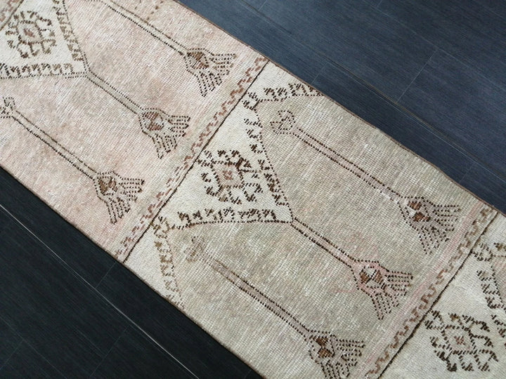 Tan Turkish Runner Rug 2' 6" x 11' 8" Hand-Knotted | No. WR25426