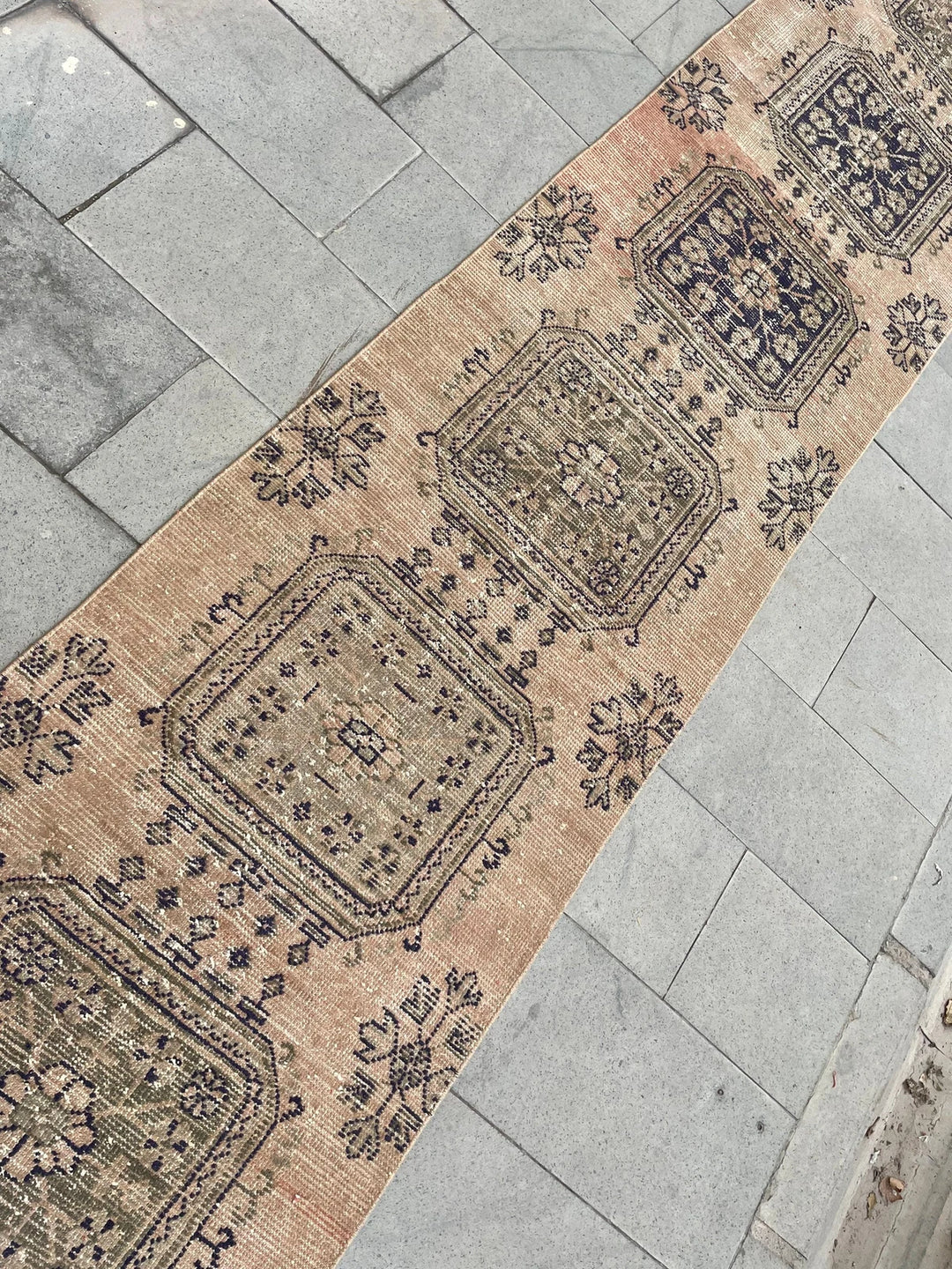 Beige Turkish Runner Rug 2' 8" x 22' 1" Hand-Knotted | No. WR25494