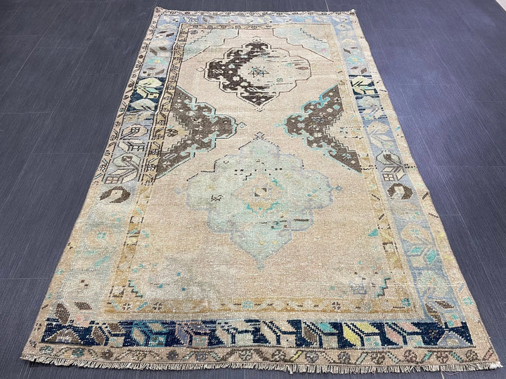 Rust Turkish Runner Rug 3' 7" x 6' Hand-Knotted | No. WR25711
