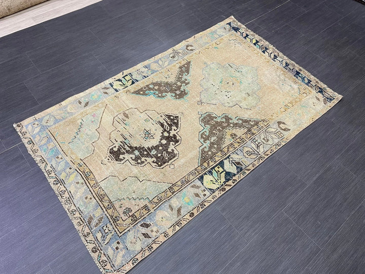 Rust Turkish Runner Rug 3' 7" x 6' Hand-Knotted | No. WR25711