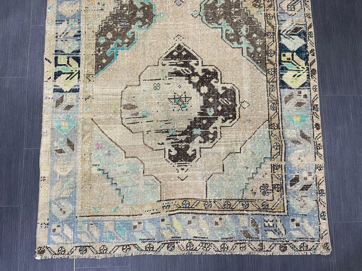Rust Turkish Runner Rug 3' 7" x 6' Hand-Knotted | No. WR25711