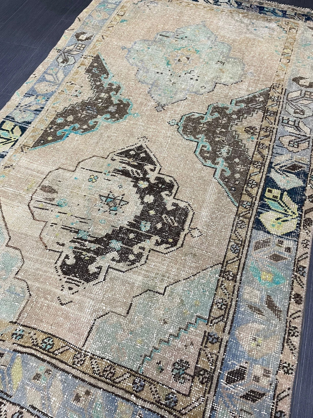 Rust Turkish Runner Rug 3' 7" x 6' Hand-Knotted | No. WR25711