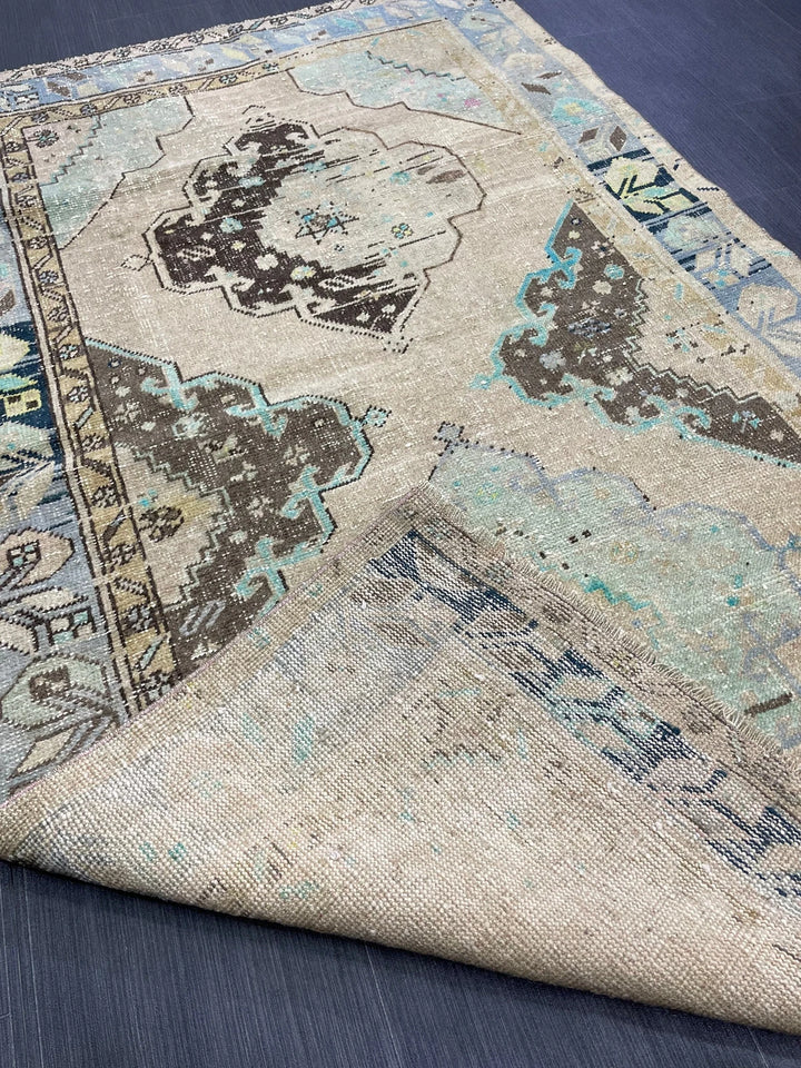 Rust Turkish Runner Rug 3' 7" x 6' Hand-Knotted | No. WR25711