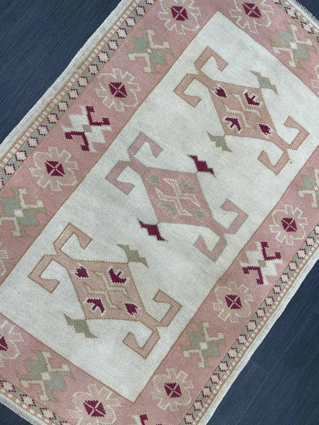 Pink Turkish Runner Rug 2' 9" x 4' 3" Hand-Knotted | No. WR25993