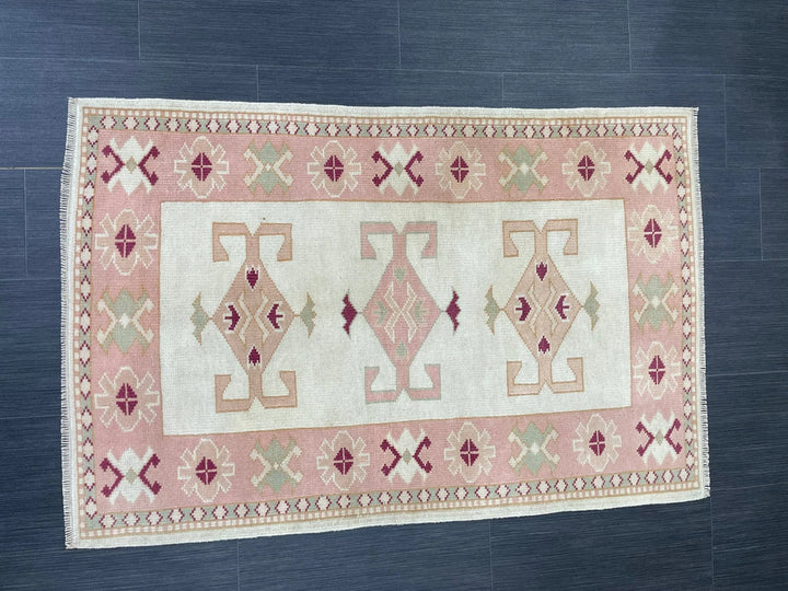 Pink Turkish Runner Rug 2' 9" x 4' 3" Hand-Knotted | No. WR25993