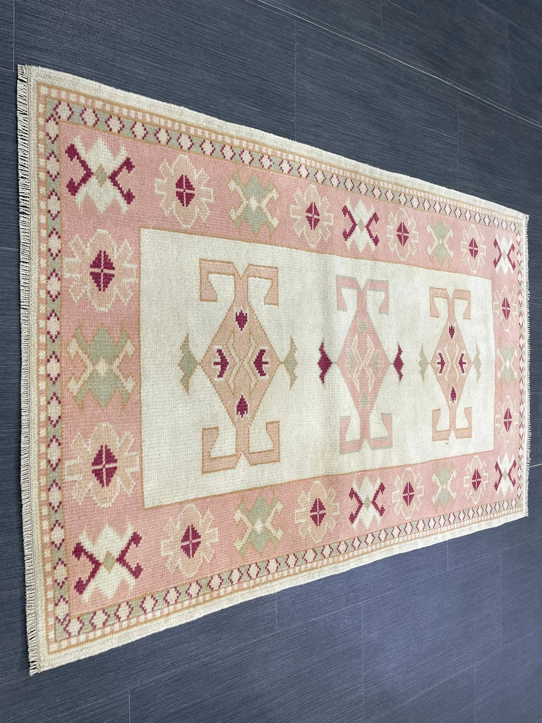 Pink Turkish Runner Rug 2' 9" x 4' 3" Hand-Knotted | No. WR25993