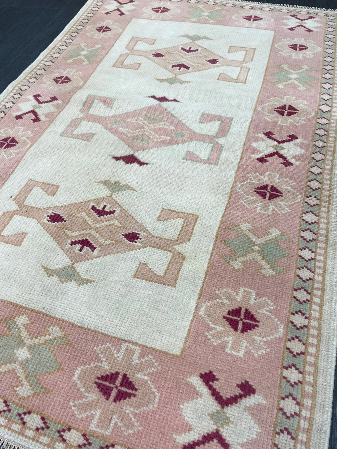 Pink Turkish Runner Rug 2' 9" x 4' 3" Hand-Knotted | No. WR25993