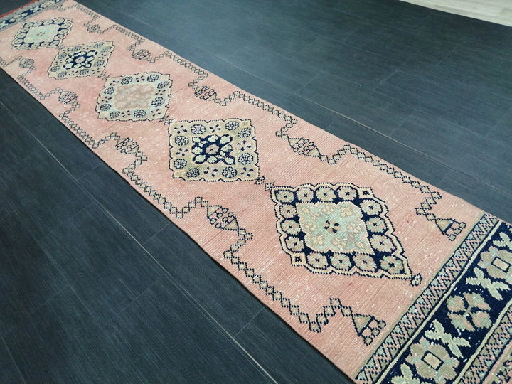 Tan Turkish Runner Rug 2' 4" x 11' 9" Hand-Knotted | No. WR26258