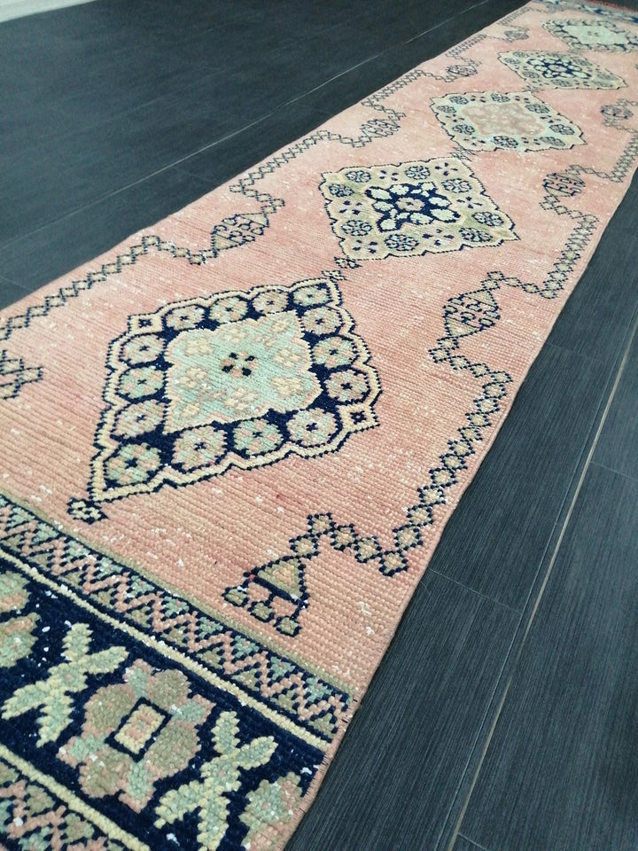 Tan Turkish Runner Rug 2' 4" x 11' 9" Hand-Knotted | No. WR26258