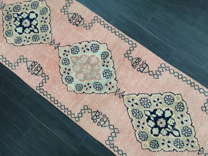 Tan Turkish Runner Rug 2' 4" x 11' 9" Hand-Knotted | No. WR26258