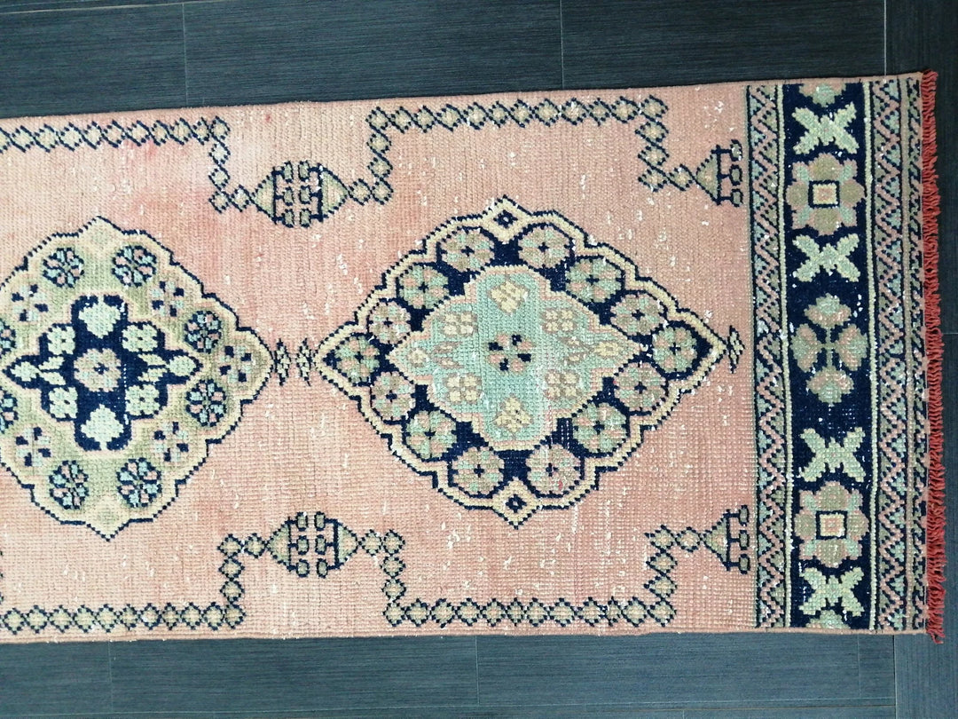 Tan Turkish Runner Rug 2' 4" x 11' 9" Hand-Knotted | No. WR26258
