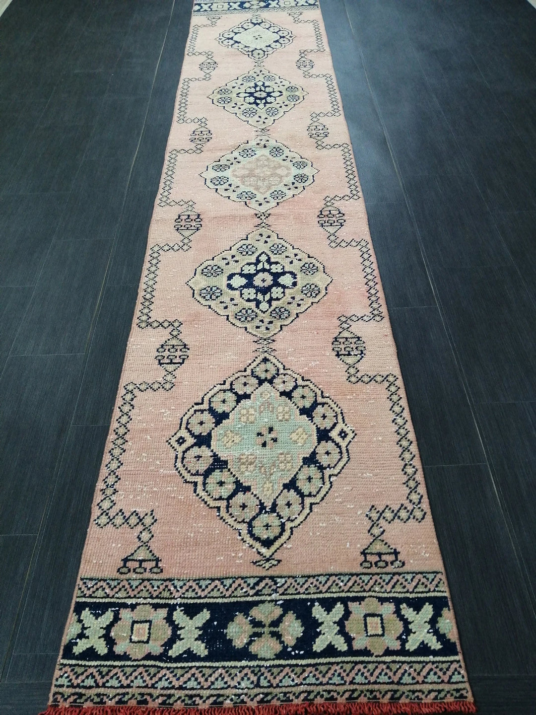 Tan Turkish Runner Rug 2' 4" x 11' 9" Hand-Knotted | No. WR26258