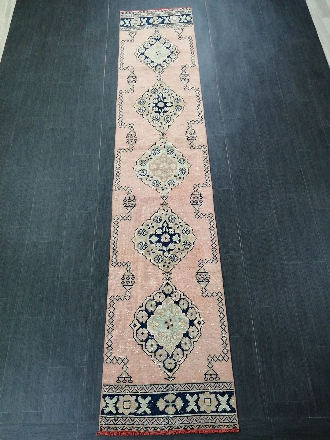 Tan Turkish Runner Rug 2' 4" x 11' 9" Hand-Knotted | No. WR26258