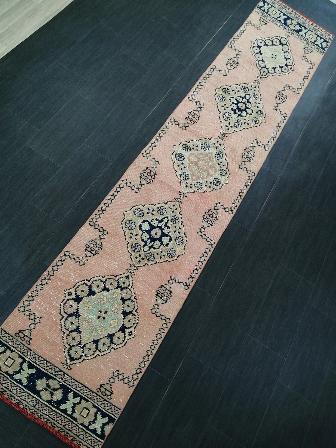 Tan Turkish Runner Rug 2' 4" x 11' 9" Hand-Knotted | No. WR26258