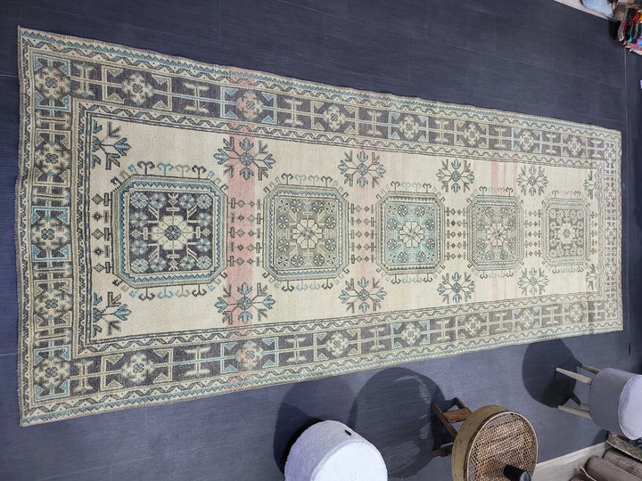 Turkish Runner Rug 4' 7" x 11' 6" Hand-Knotted | No. WR26458