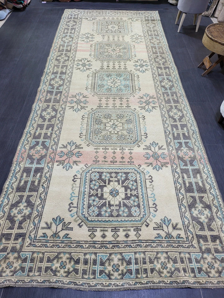 Turkish Runner Rug 4' 7" x 11' 6" Hand-Knotted | No. WR26458
