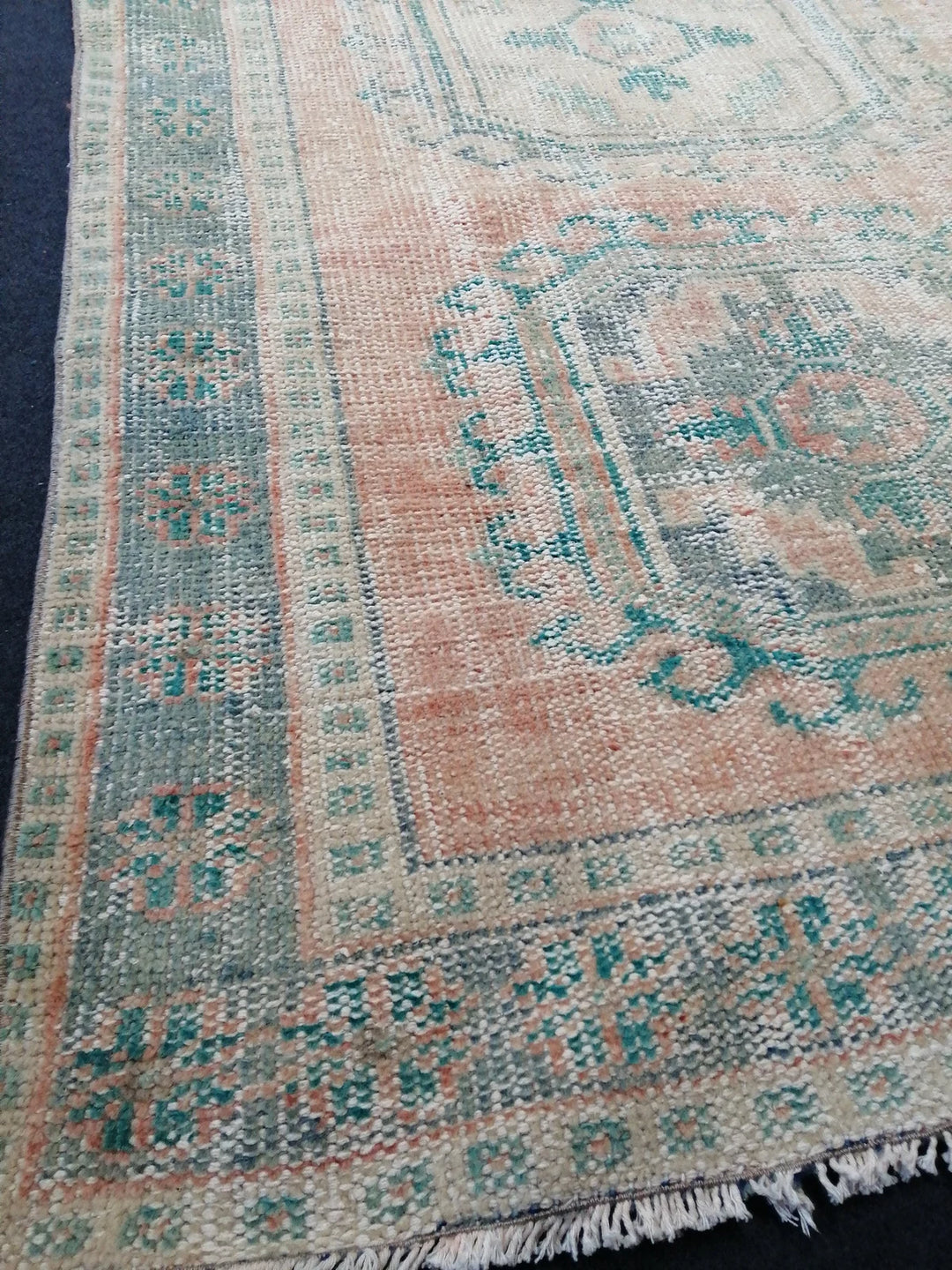 Beige Turkish Runner Rug 4' 4" x 11' 2" Hand-Knotted | No. WR26730