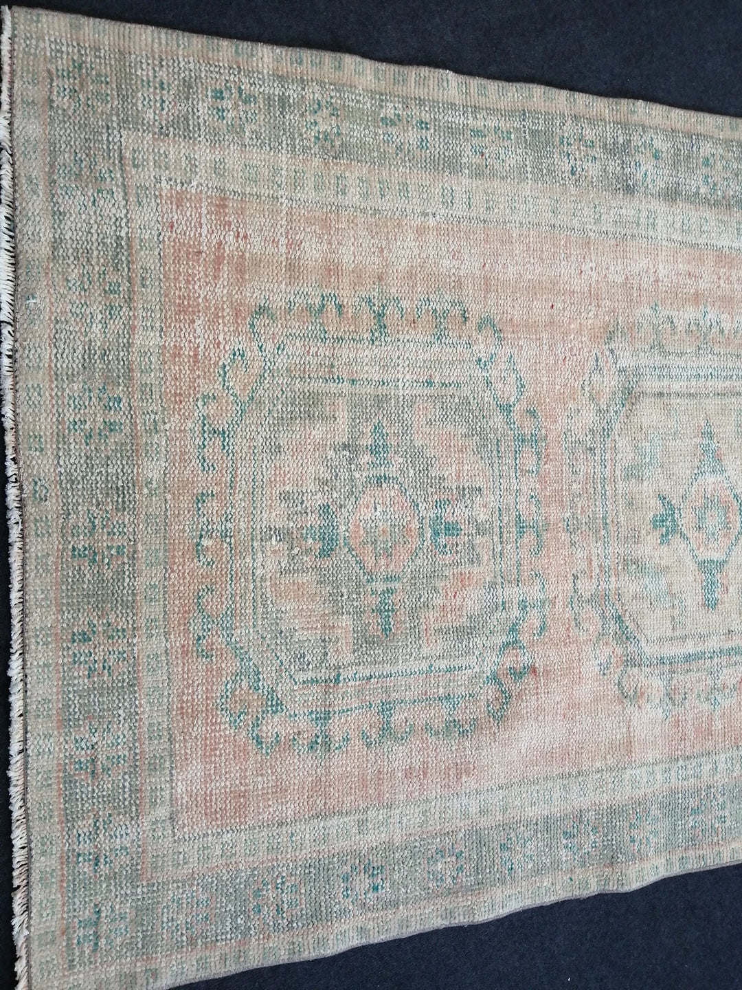 Beige Turkish Runner Rug 4' 4" x 11' 2" Hand-Knotted | No. WR26730