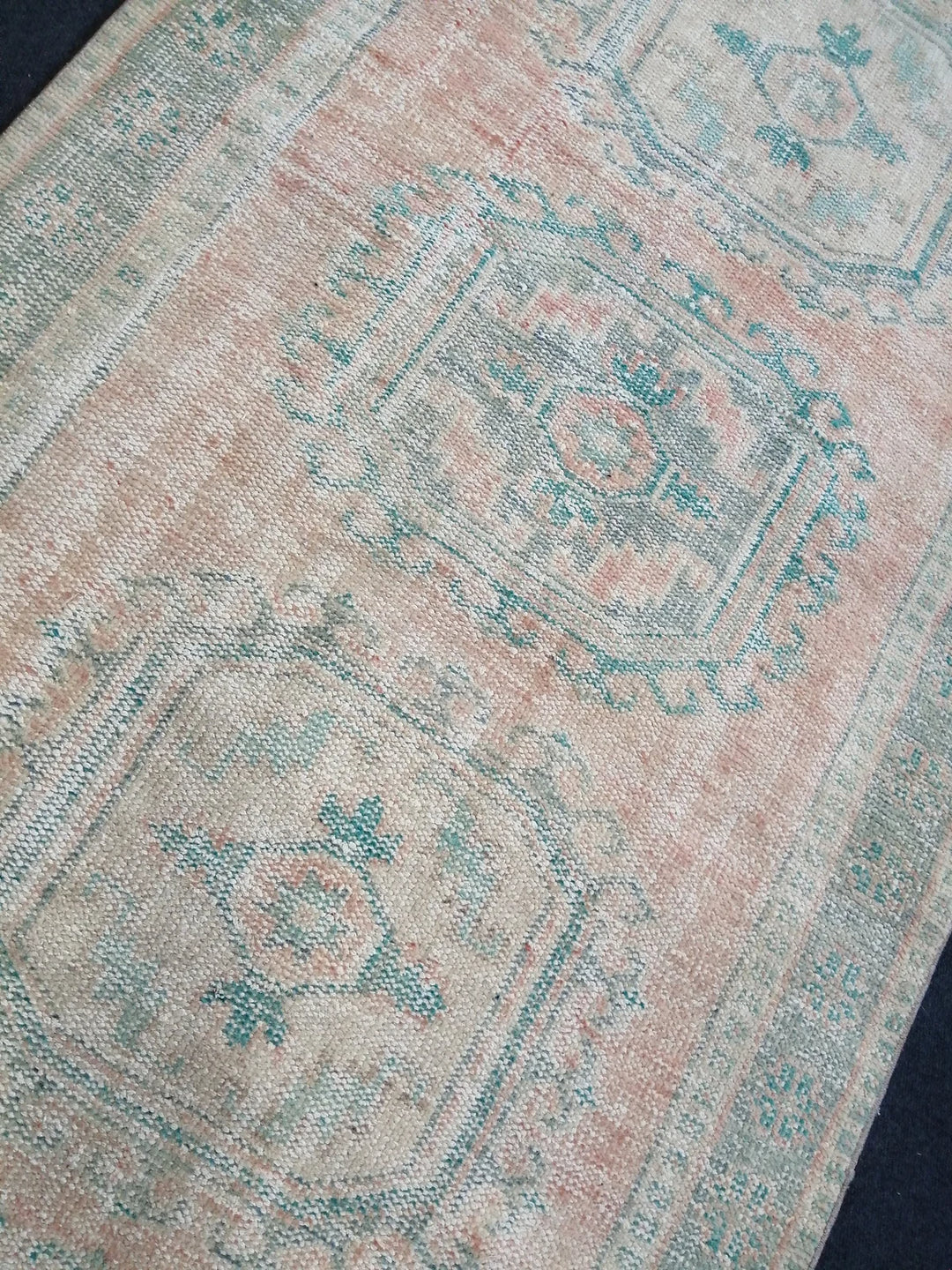 Beige Turkish Runner Rug 4' 4" x 11' 2" Hand-Knotted | No. WR26730