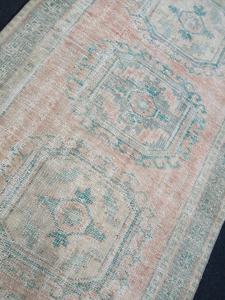 Beige Turkish Runner Rug 4' 4" x 11' 2" Hand-Knotted | No. WR26730