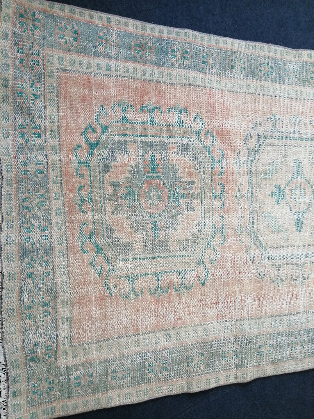 Beige Turkish Runner Rug 4' 4" x 11' 2" Hand-Knotted | No. WR26730