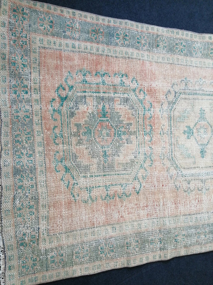 Beige Turkish Runner Rug 4' 4" x 11' 2" Hand-Knotted | No. WR26730