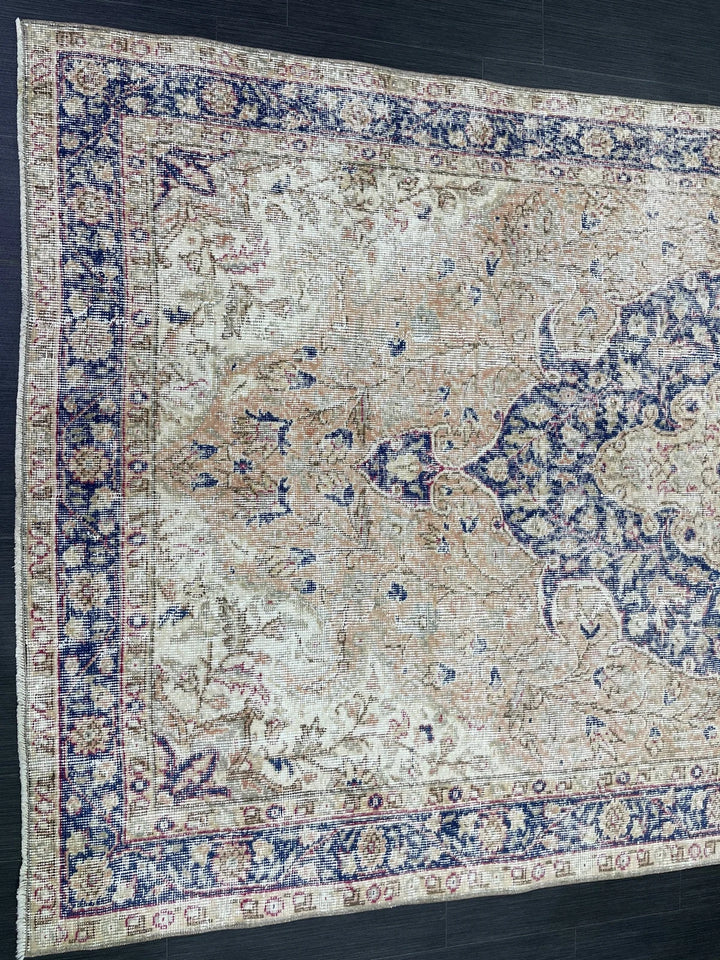 Blue Turkish Oushak Rug 5' 1" x 8' 9" Hand-Knotted | No. WR26826