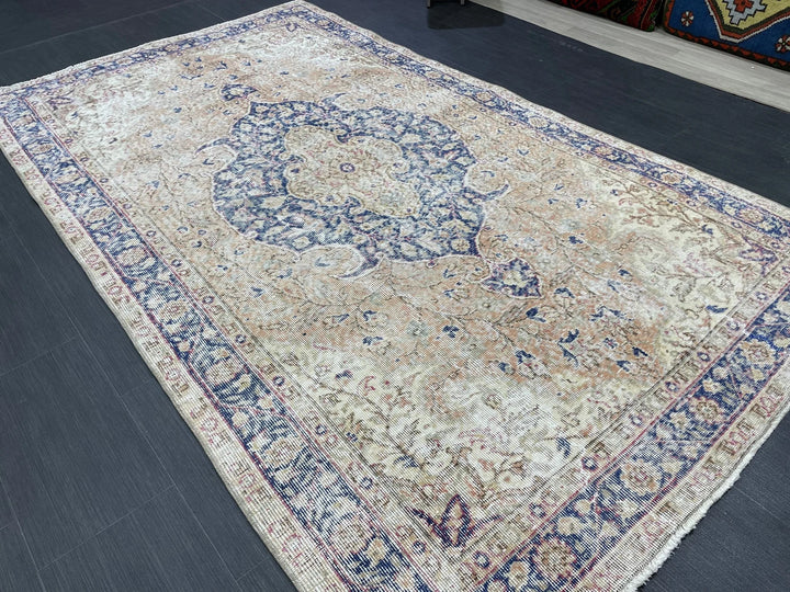 Blue Turkish Oushak Rug 5' 1" x 8' 9" Hand-Knotted | No. WR26826
