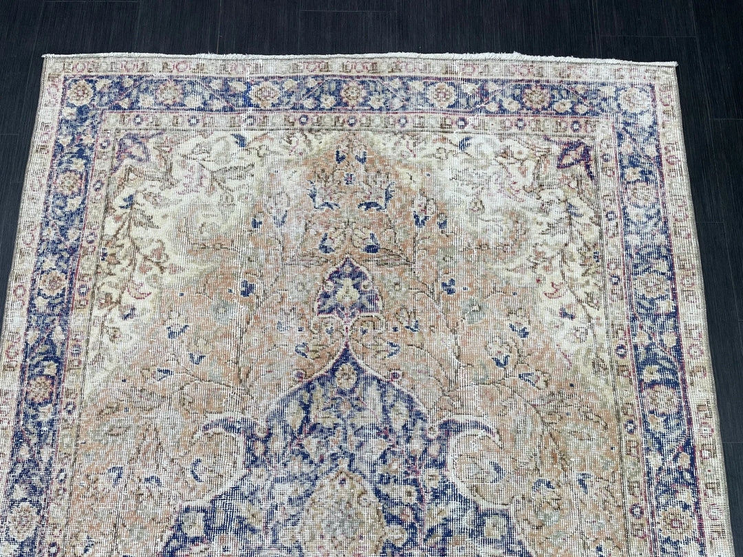Blue Turkish Oushak Rug 5' 1" x 8' 9" Hand-Knotted | No. WR26826