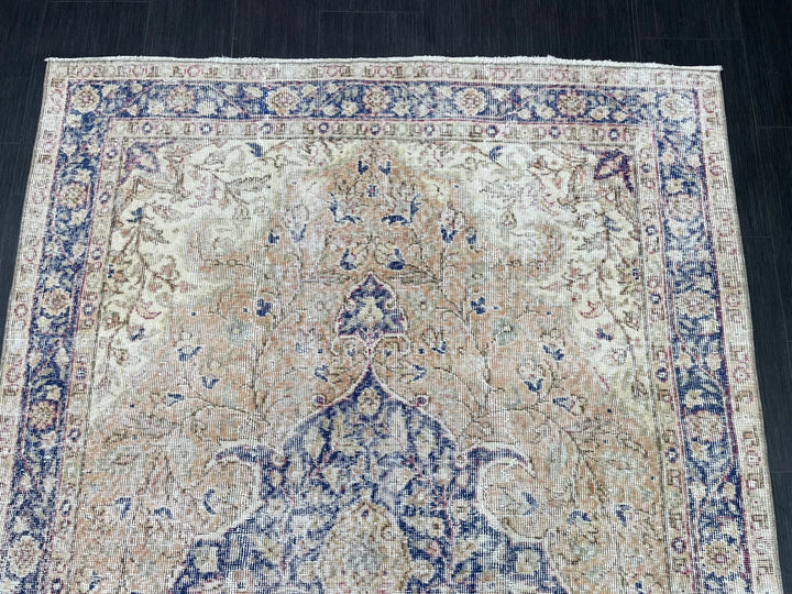 Blue Turkish Oushak Rug 5' 1" x 8' 9" Hand-Knotted | No. WR26826