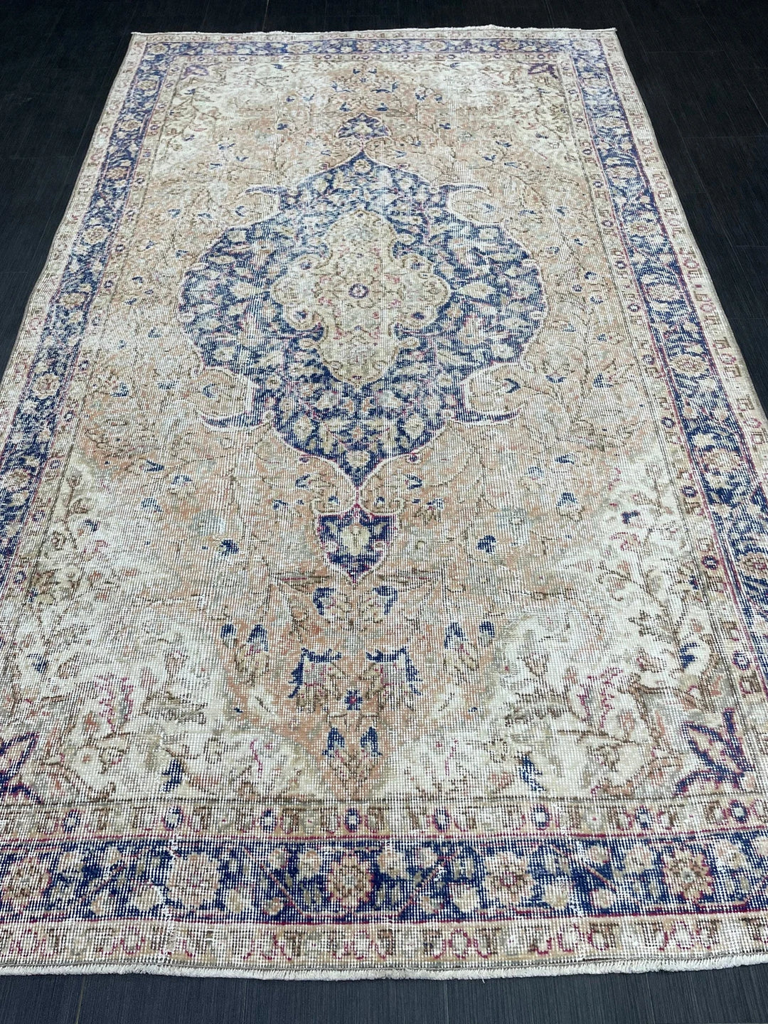 Blue Turkish Oushak Rug 5' 1" x 8' 9" Hand-Knotted | No. WR26826