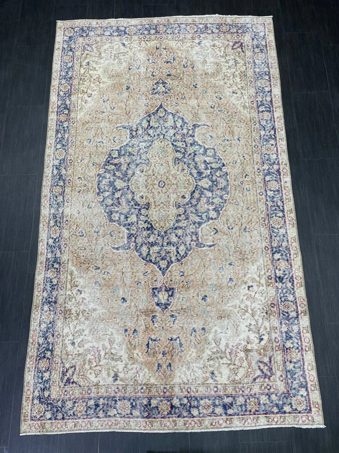 Blue Turkish Oushak Rug 5' 1" x 8' 9" Hand-Knotted | No. WR26826